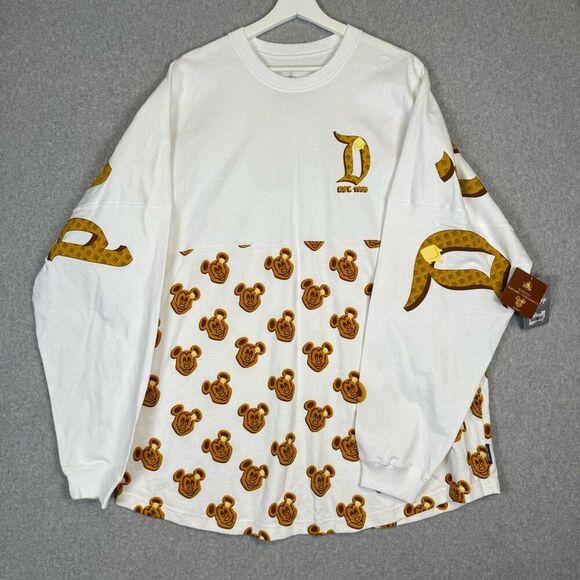 New Disneyland Resort 2021 Spirit Jersey Mickey Mouse Waffle Face Top Shirt XXL - Picture 1 of 9